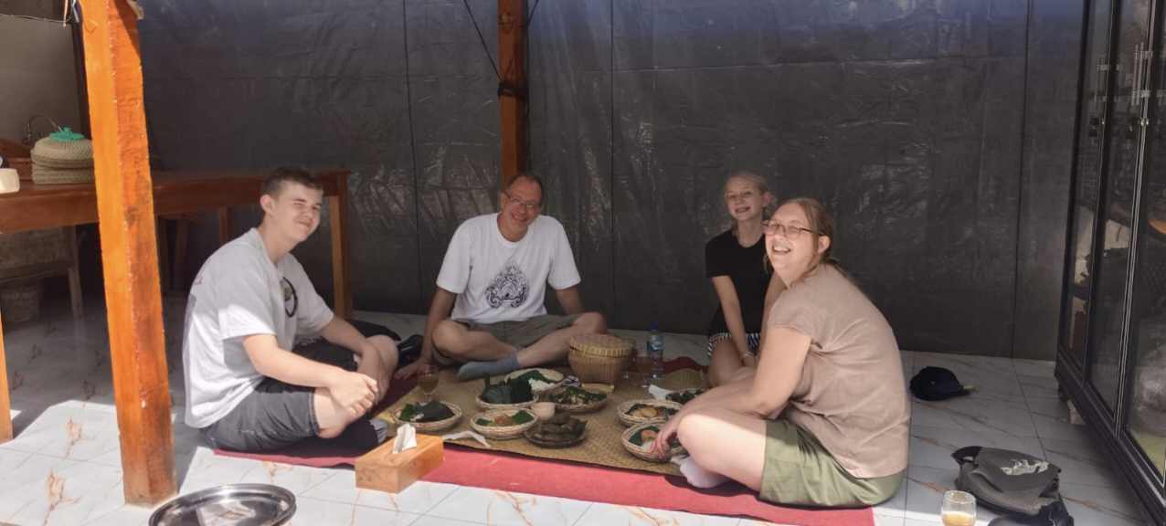 Enjoying homemade Balinese food after cooking class